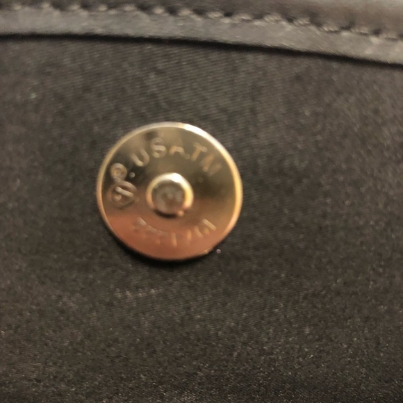 TALBOTS Black Bag With Cream Needlpoint and Adorned with Beautiful Blue Beeding - Picture 11 of 12